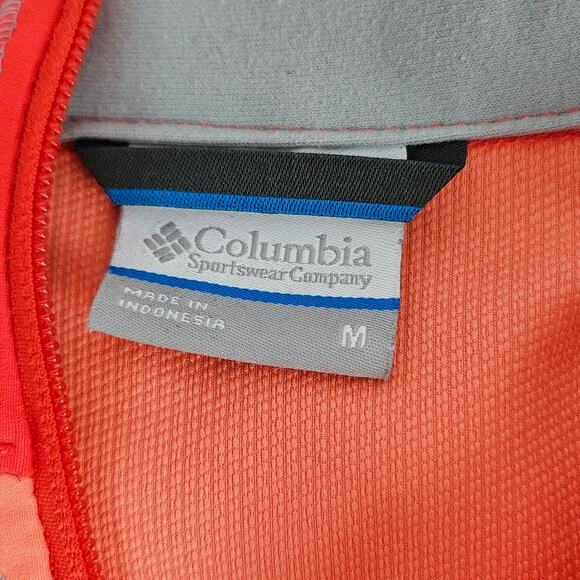 Columbia Softshell Fleece Jacket Coral Zip Up Outdoor Hiking Winter Fall Medium - Picture 6 of 11